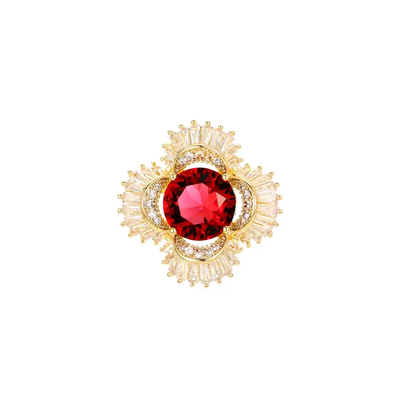 Pink Crystal Ice Flake Snowflake Zircon Brooch for Women - Image 33