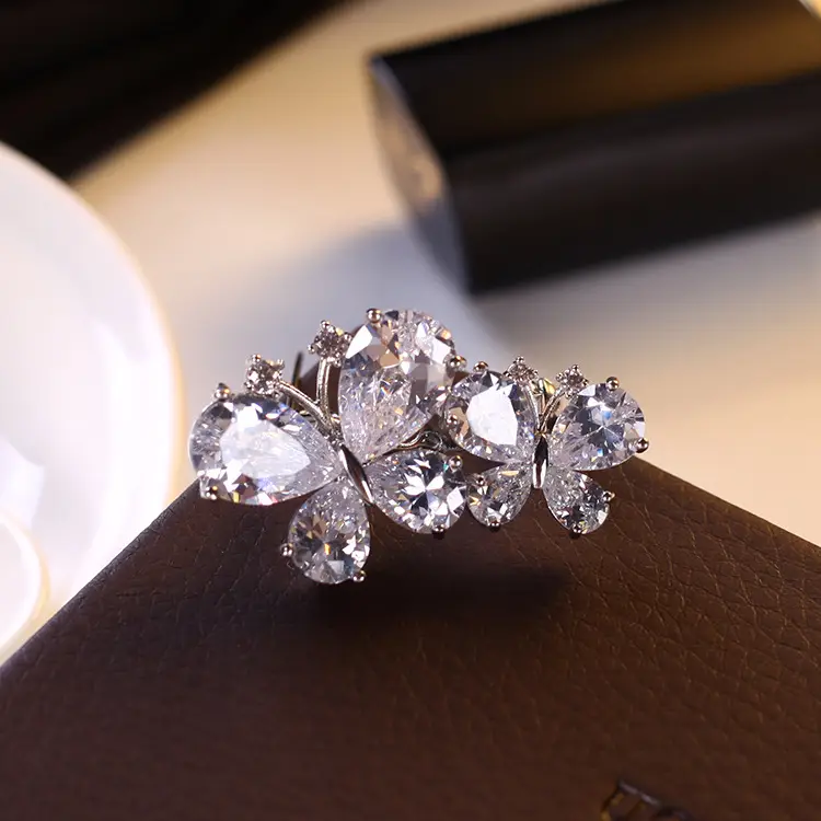 Pink Crystal Ice Flake Snowflake Zircon Brooch for Women - Image 38