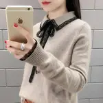 Women Knitted Half Turtleneck Dress Beige Mid-Length — feature 20