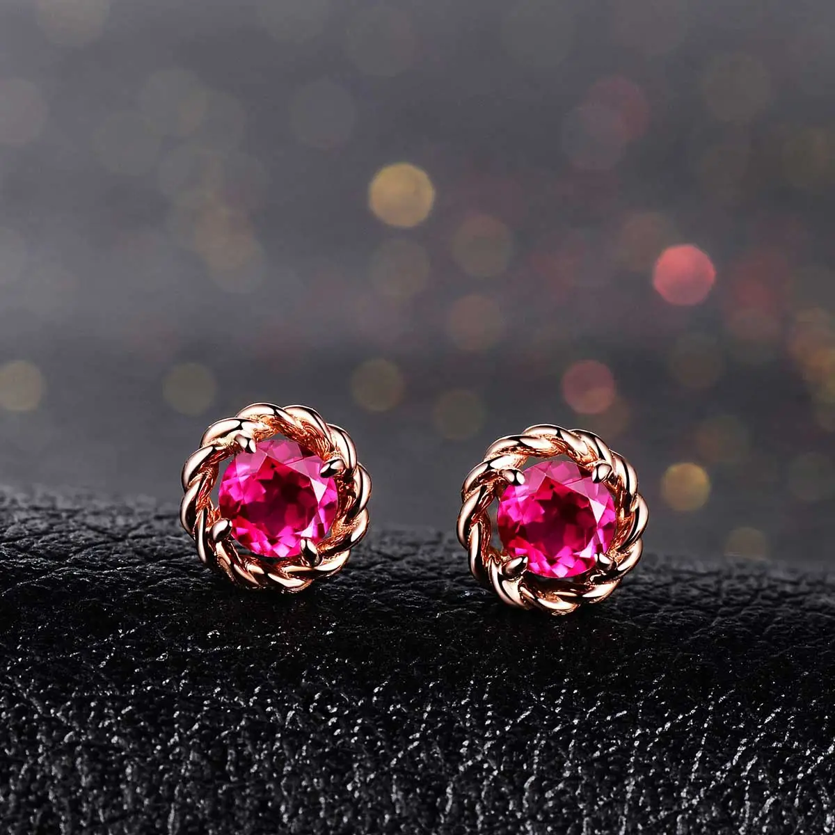 Luxury Color Ruby Copper Earrings for Women - Image 6