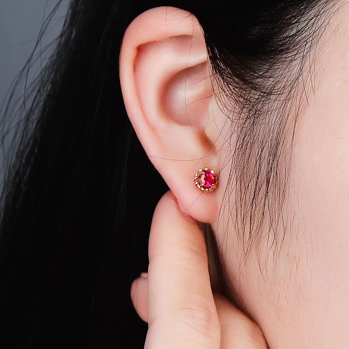Luxury Color Ruby Copper Earrings for Women - Image 9