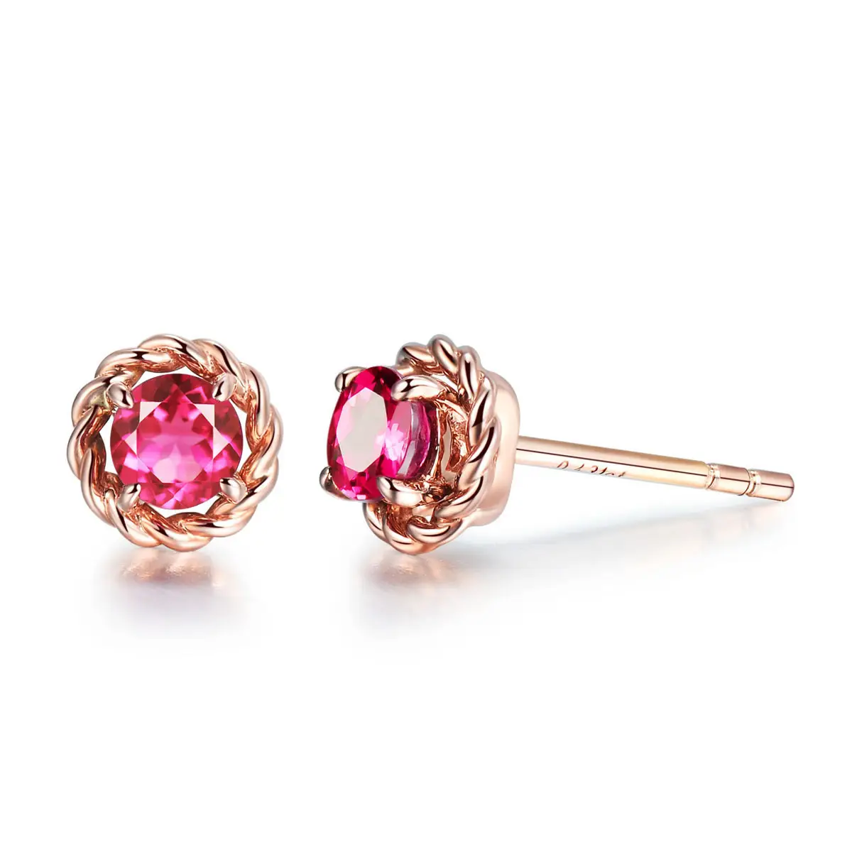 Luxury Color Ruby Copper Earrings for Women - Image 2