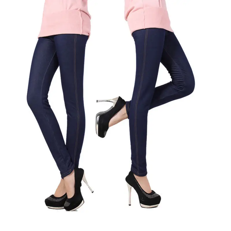 Women Black Velvet Leggings Slimming Winter Warm Pants - Image 8