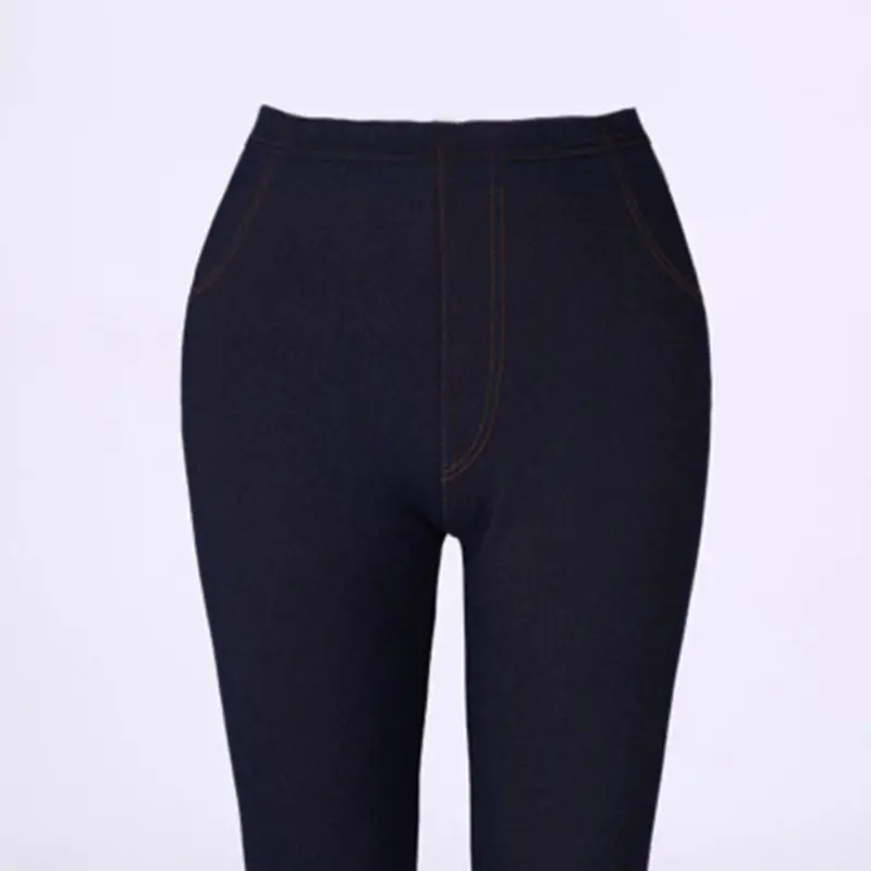 Women Black Velvet Leggings Slimming Winter Warm Pants - Image 11
