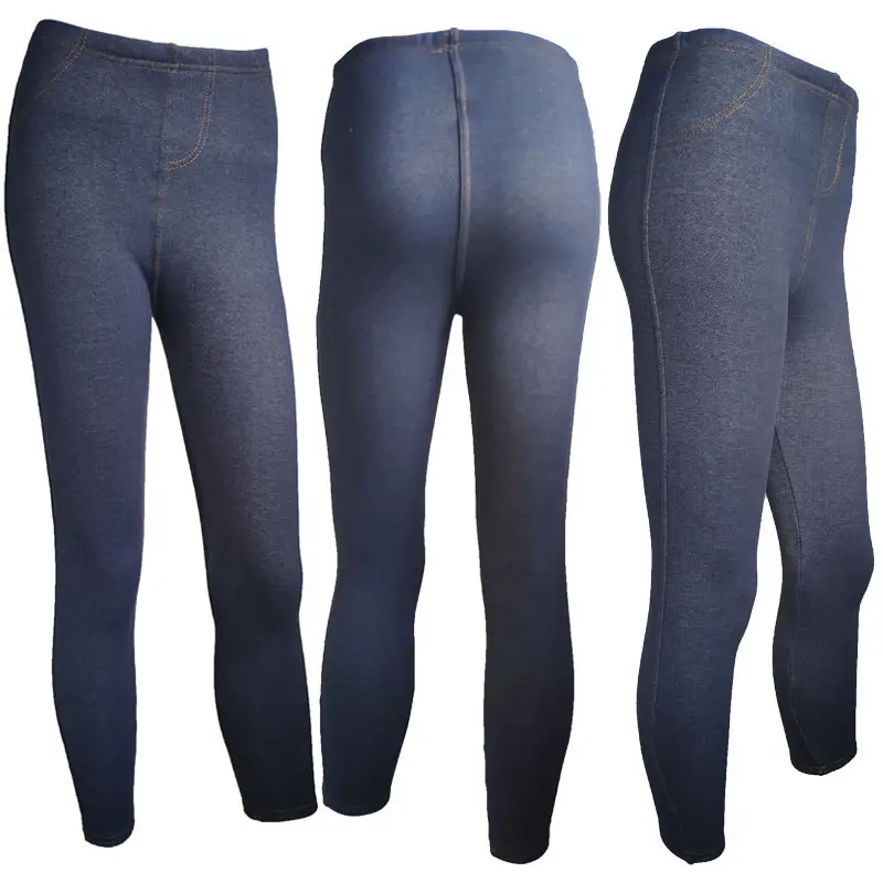 Women Black Velvet Leggings Slimming Winter Warm Pants - Image 2