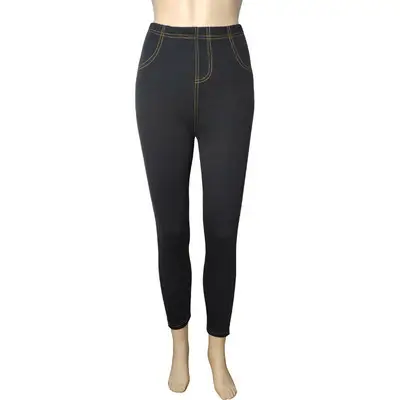 Women Black Velvet Leggings Slimming Winter Warm Pants - Image 6