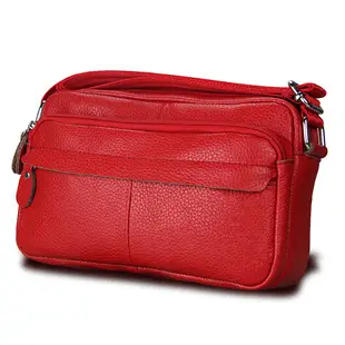 Red Korean Style Women's Messenger Bag with Zipper Compartment — feature 6