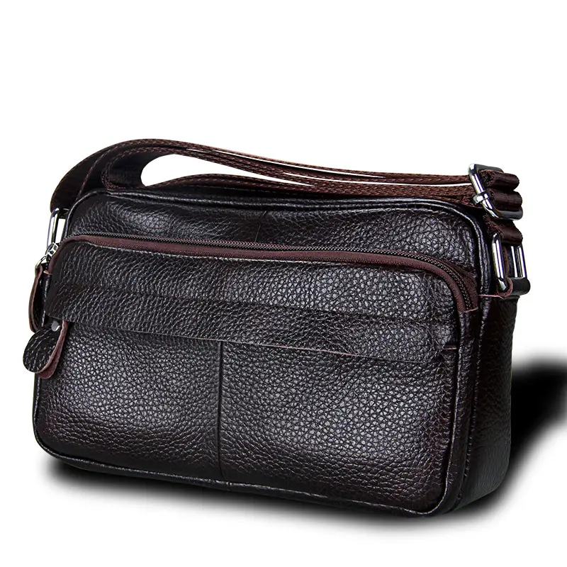 Red Korean Style Women's Messenger Bag with Zipper Compartment