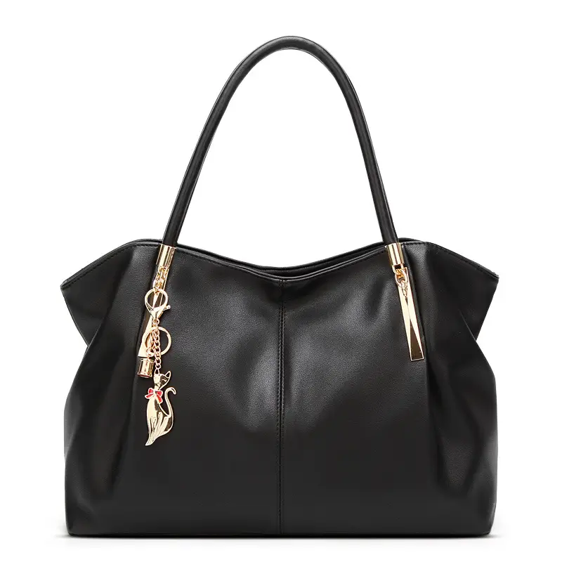 Black Leather Shoulder Bag for Women 2023
