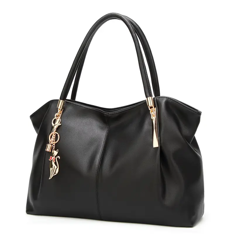Black Leather Shoulder Bag for Women 2023