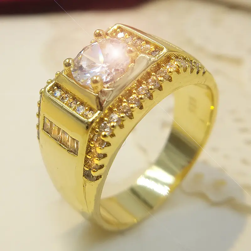 Golden Full Diamond Ring for Men with Micro Inlays - Image 5