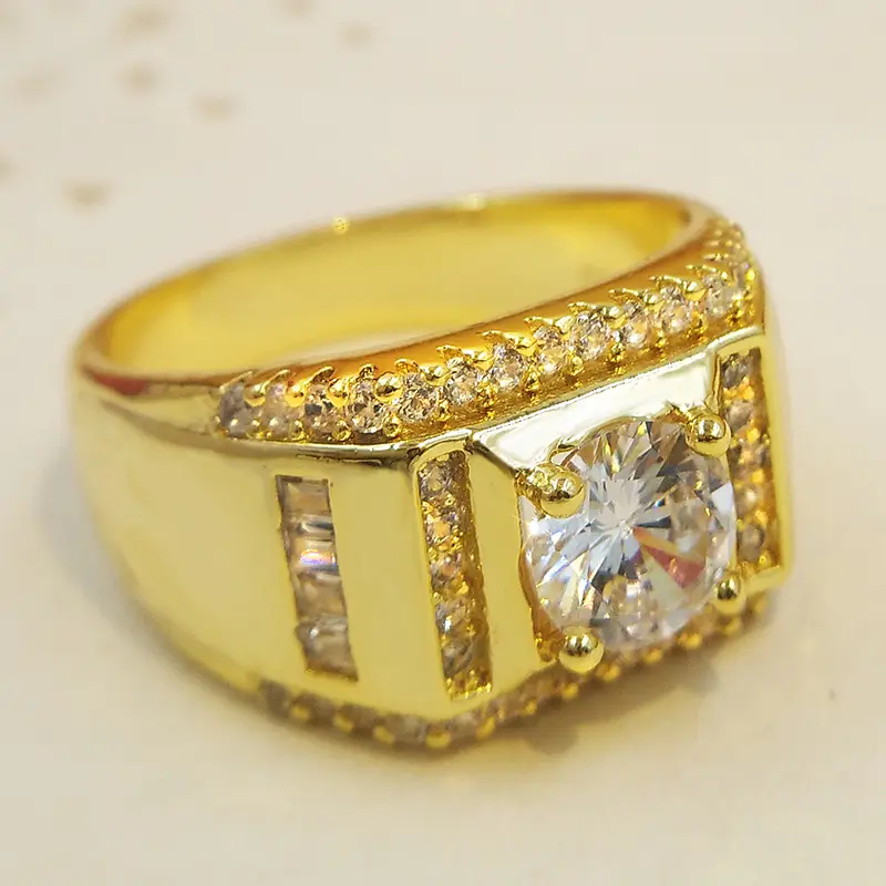 Golden Full Diamond Ring for Men with Micro Inlays - Image 6