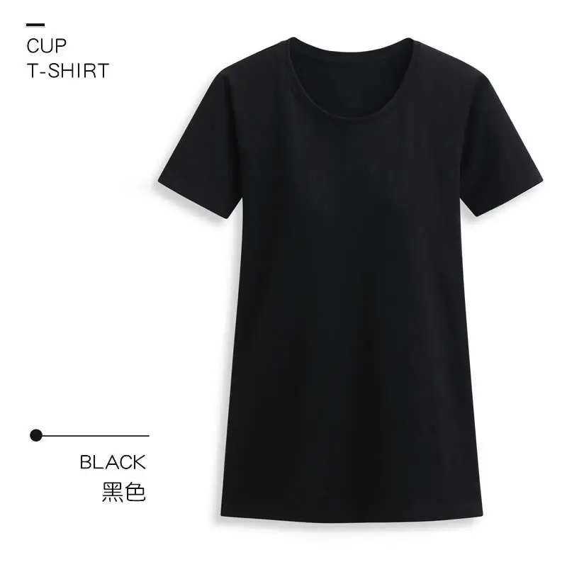 Women Pink Bra-Free T-Shirt with Chest Pad - Image 3