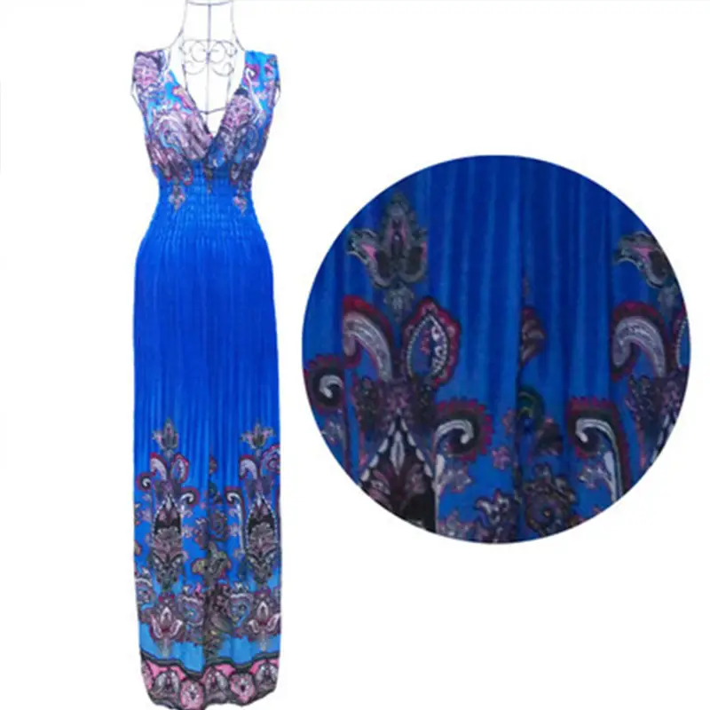 Blue Embroidered V-Neck Beach Dress for Women - Image 11