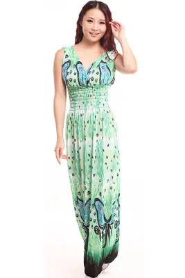 Blue Embroidered V-Neck Beach Dress for Women - Image 6