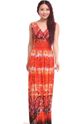 Blue Embroidered V-Neck Beach Dress for Women - Image 7