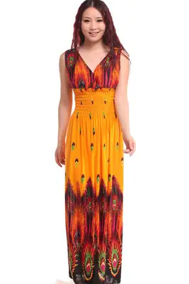 Blue Embroidered V-Neck Beach Dress for Women - Image 8