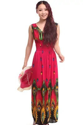 Blue Embroidered V-Neck Beach Dress for Women - Image 9