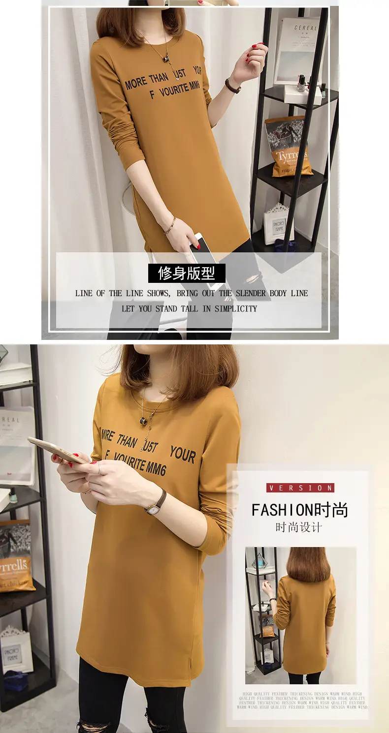 Women Korean Style Long Sleeve T-Shirt White — feature 5