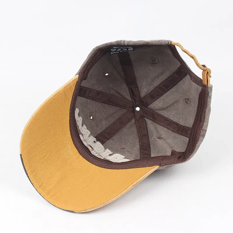 Vintage Embroidered Washed Black Cap for Men - Image 11