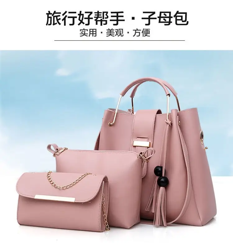 Three-Piece Red Leather Bag Set for Women — feature 12