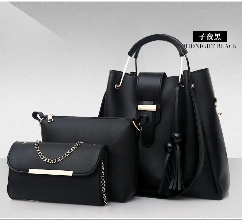 Three-Piece Red Leather Bag Set for Women — feature 23