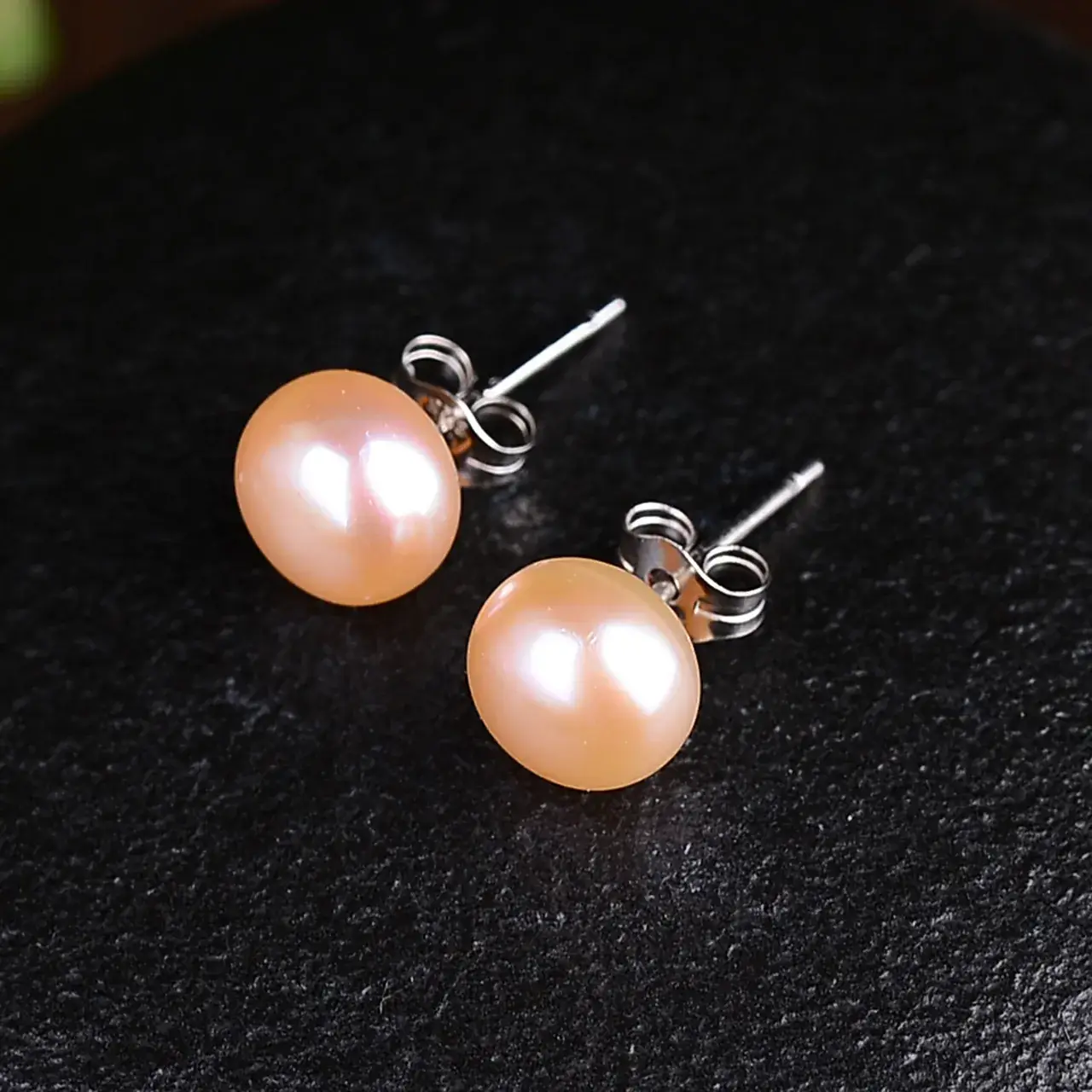 Freshwater Pearl Earrings Purple Pink White Rich Gold for Men Women
