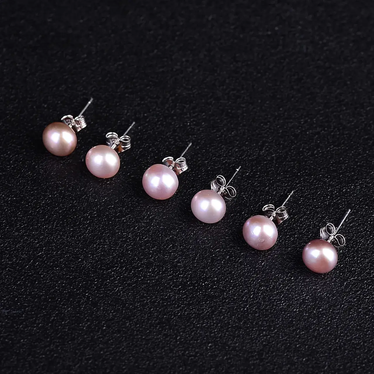 Freshwater Pearl Earrings Purple Pink White Rich Gold for Men Women