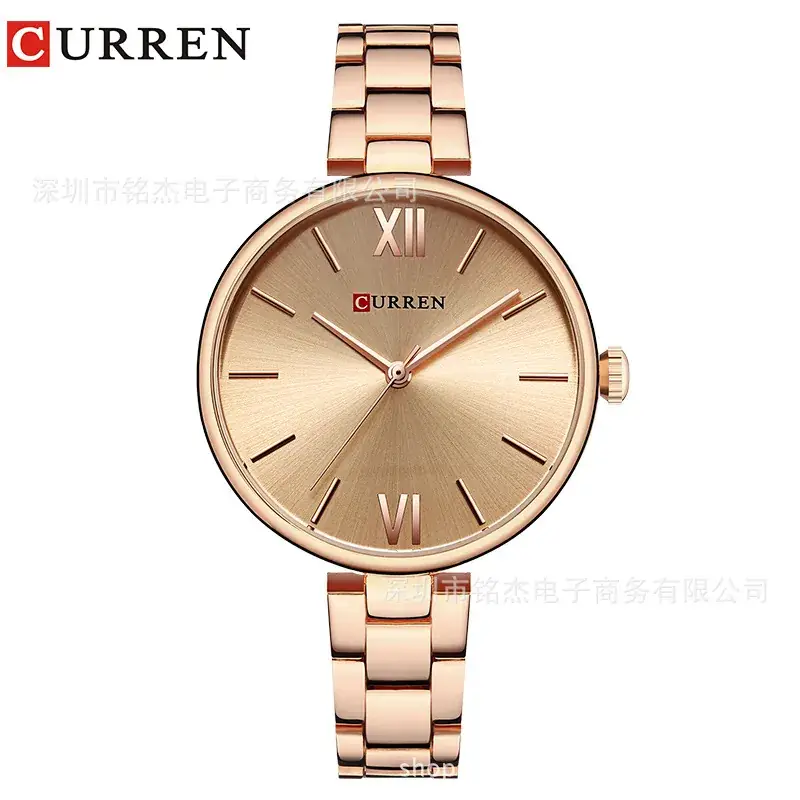 Women's Gold Steel Band Casual Quartz Watch