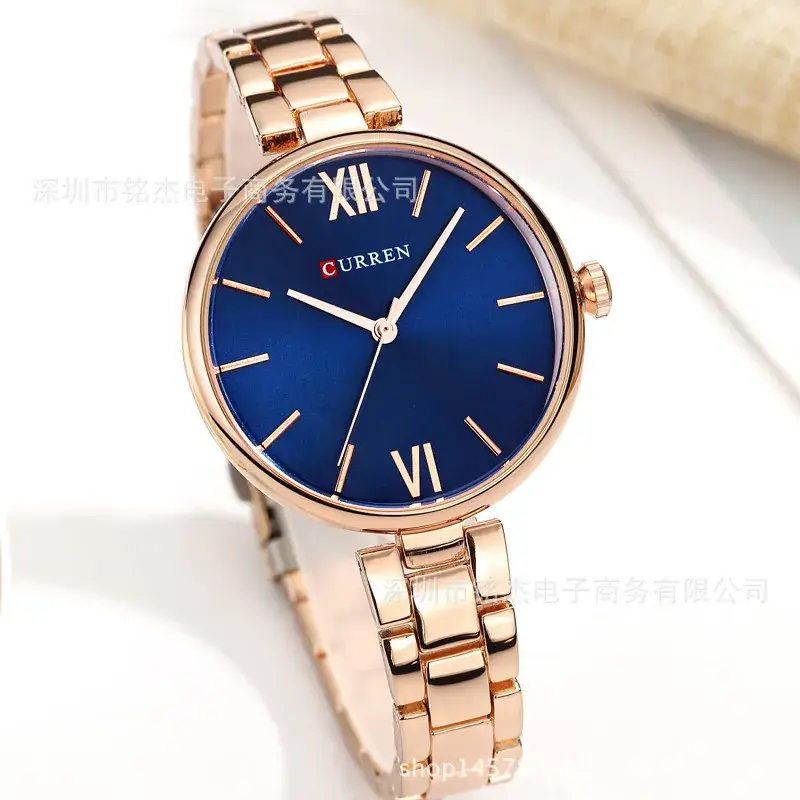 Women's Gold Steel Band Casual Quartz Watch