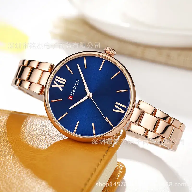 Women's Gold Steel Band Casual Quartz Watch