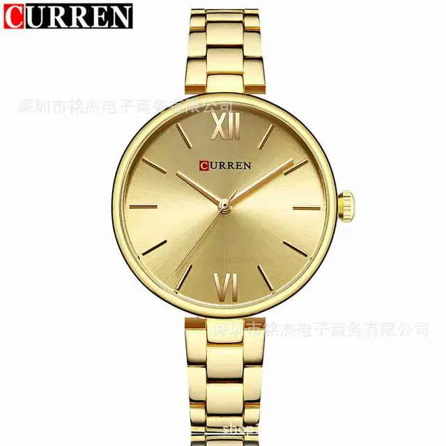 Women's Gold Steel Band Casual Quartz Watch