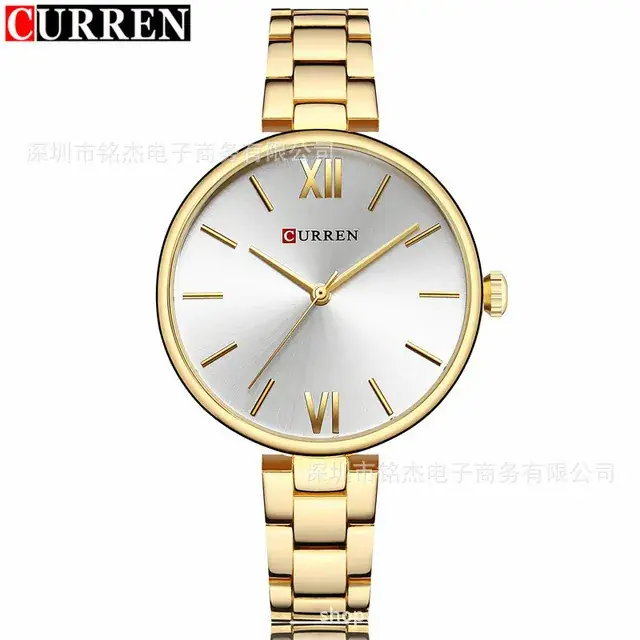 Women's Gold Steel Band Casual Quartz Watch
