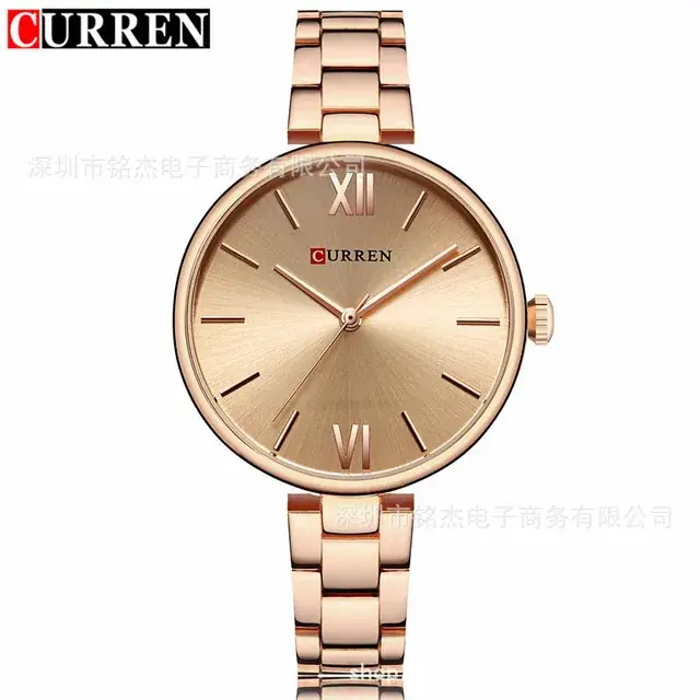 Women's Gold Steel Band Casual Quartz Watch