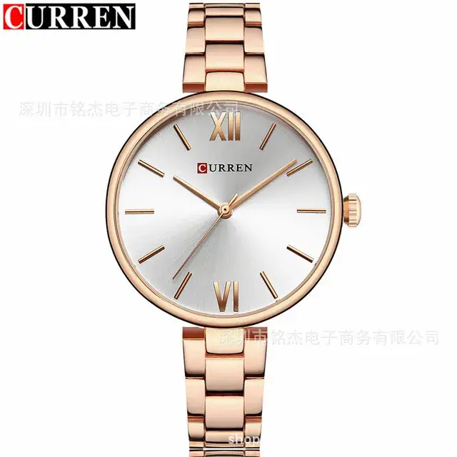 Women's Gold Steel Band Casual Quartz Watch