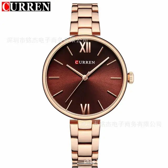 Women's Gold Steel Band Casual Quartz Watch
