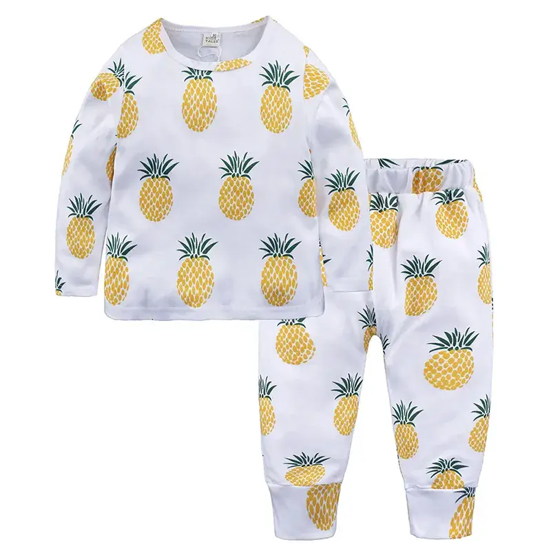 Blue Apple Print Cotton Pajama for Boys Girls