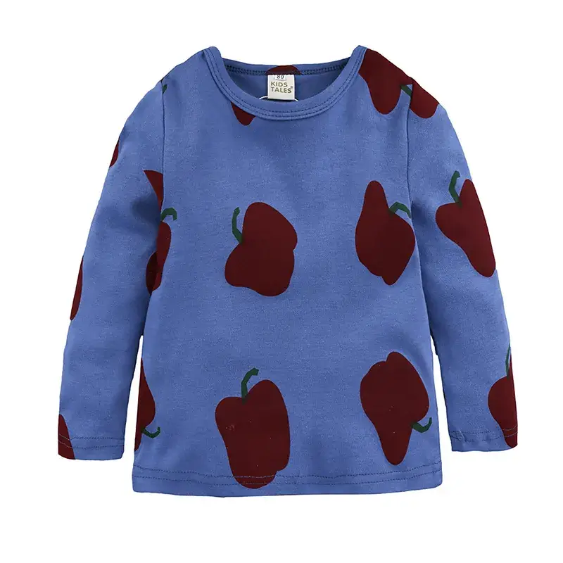 Blue Apple Print Cotton Pajama for Boys Girls