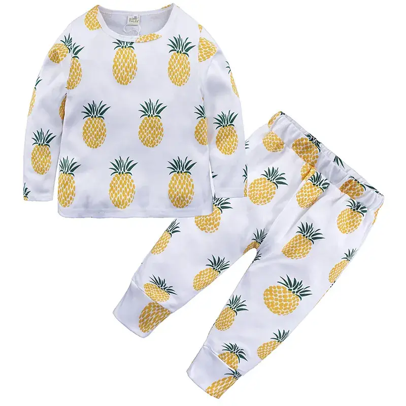 Blue Apple Print Cotton Pajama for Boys Girls