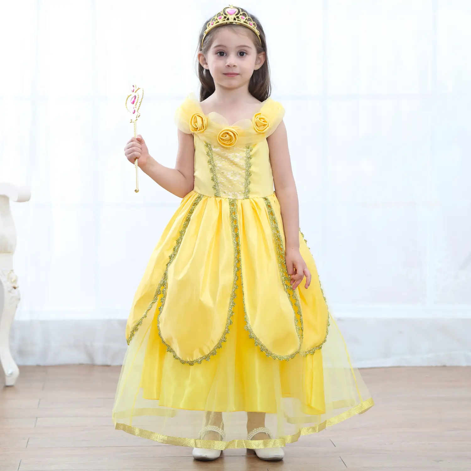 Yellow Princess Skirt Dress for Girls Summer - Image 5