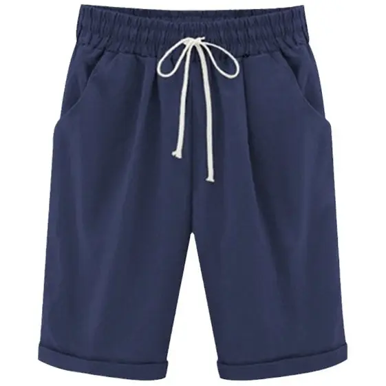 White Five-Point Casual Shorts Women Plus Size - Image 125
