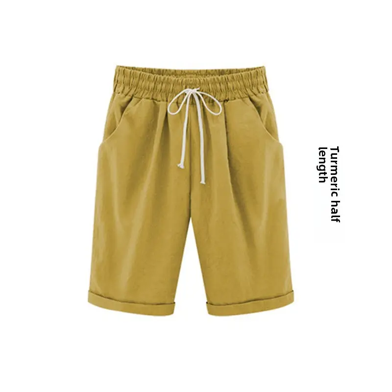 White Five-Point Casual Shorts Women Plus Size - Image 103