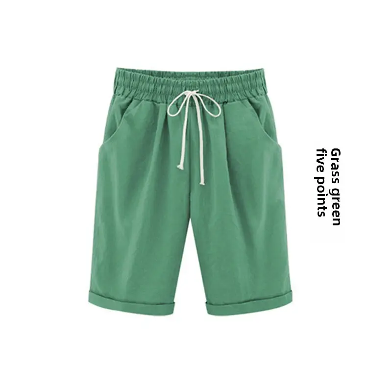 White Five-Point Casual Shorts Women Plus Size - Image 117
