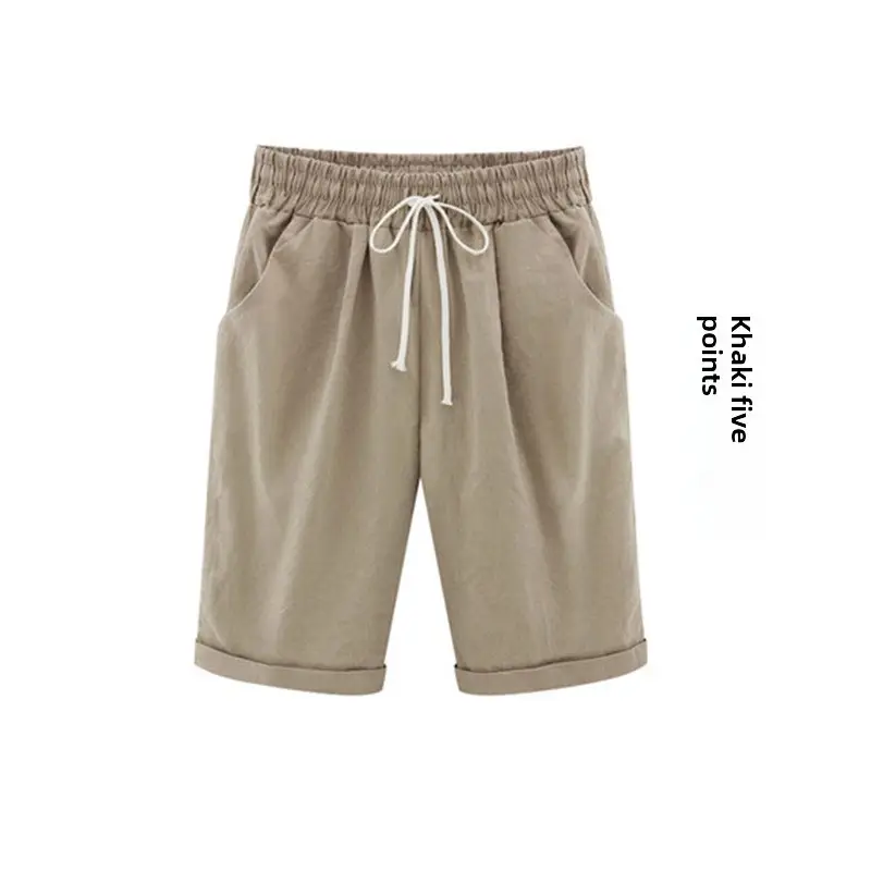 White Five-Point Casual Shorts Women Plus Size - Image 14
