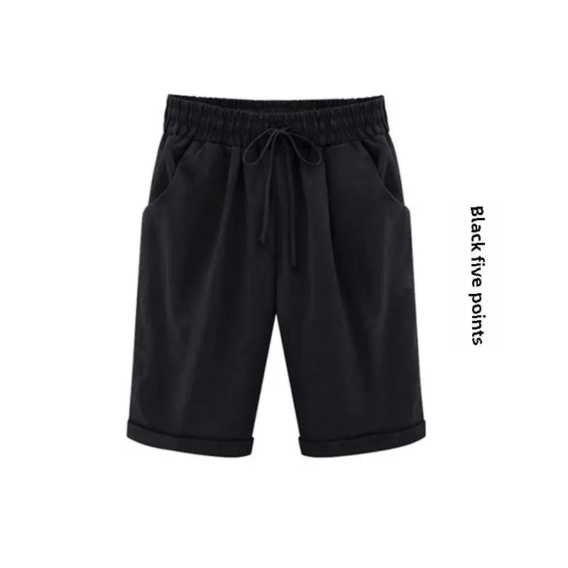 White Five-Point Casual Shorts Women Plus Size - Image 29