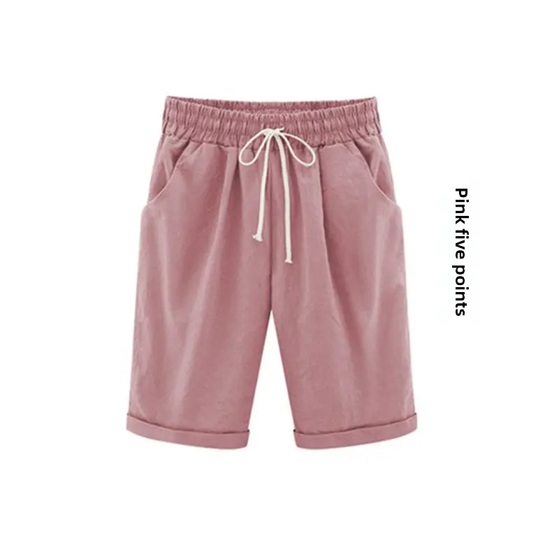 White Five-Point Casual Shorts Women Plus Size - Image 37