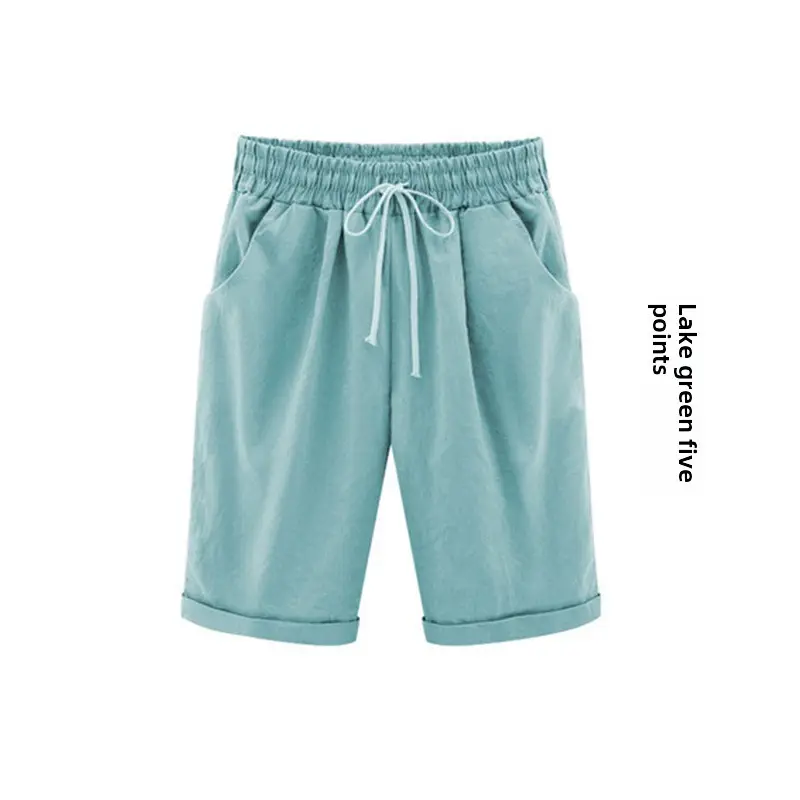 White Five-Point Casual Shorts Women Plus Size - Image 60