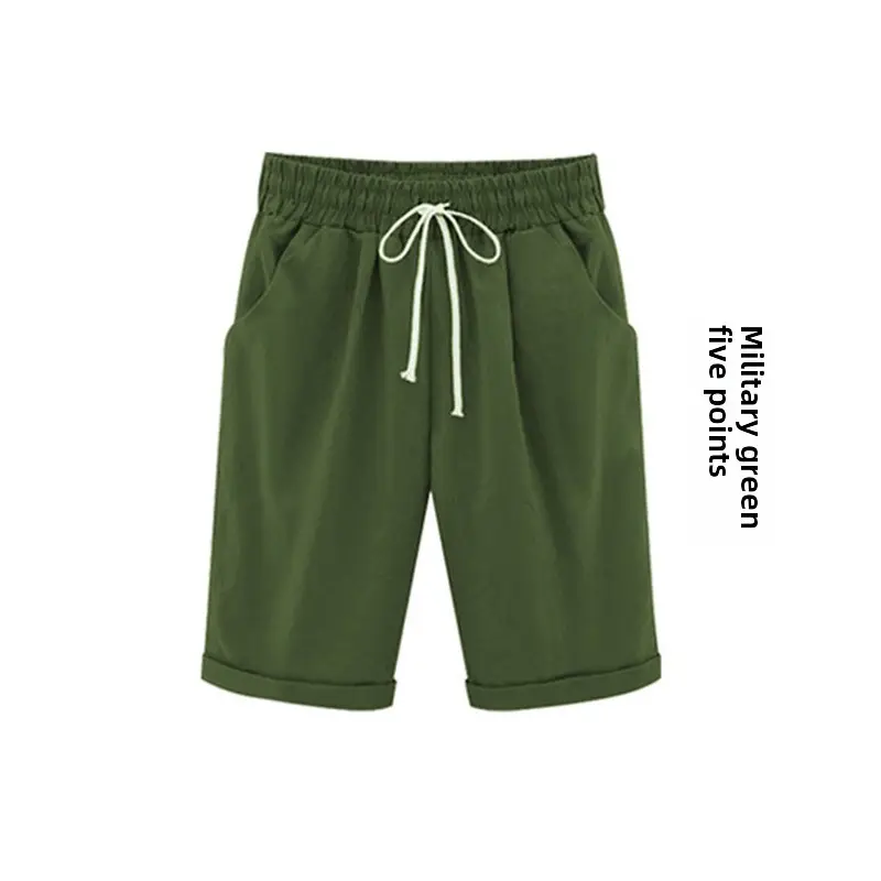 White Five-Point Casual Shorts Women Plus Size - Image 65