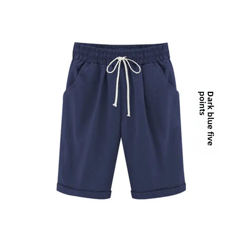 White Five-Point Casual Shorts Women Plus Size - Image 75