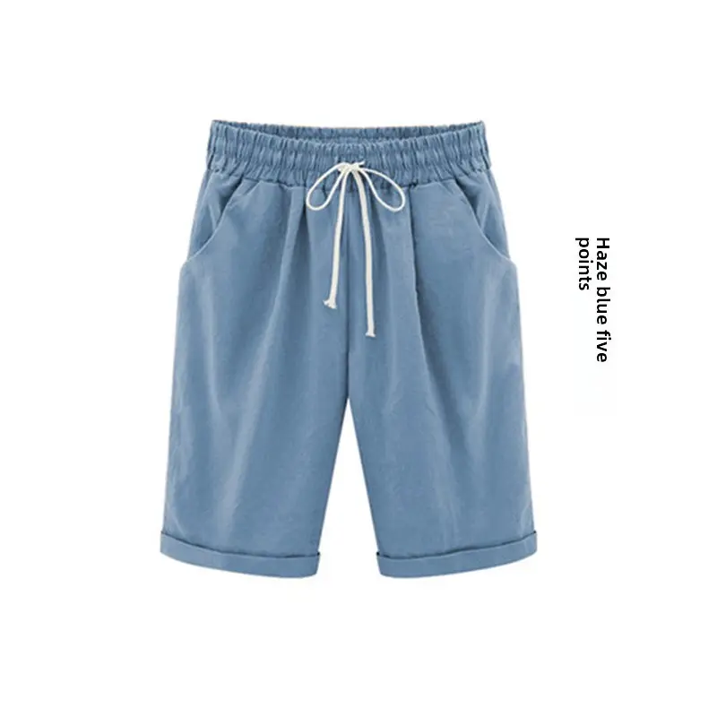 White Five-Point Casual Shorts Women Plus Size - Image 94